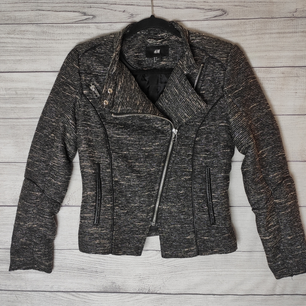 🎈2/$20 H&M tweed moto jacket - 4
